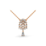 14K Fine Gold Pear Round Lab Grown Diamond Panganiban Pendant Necklace 0.83Ct