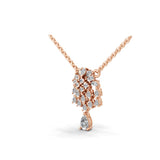 14K Fine Gold Pear Round Lab Grown Diamond Panganiban Pendant Necklace 0.83Ct