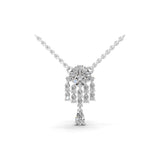 14K Fine Gold Pear Round Lab Grown Diamond Panganiban Pendant Necklace 0.83Ct