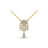 14K Fine Gold Pear Round Lab Grown Diamond Panganiban Pendant Necklace 0.83Ct