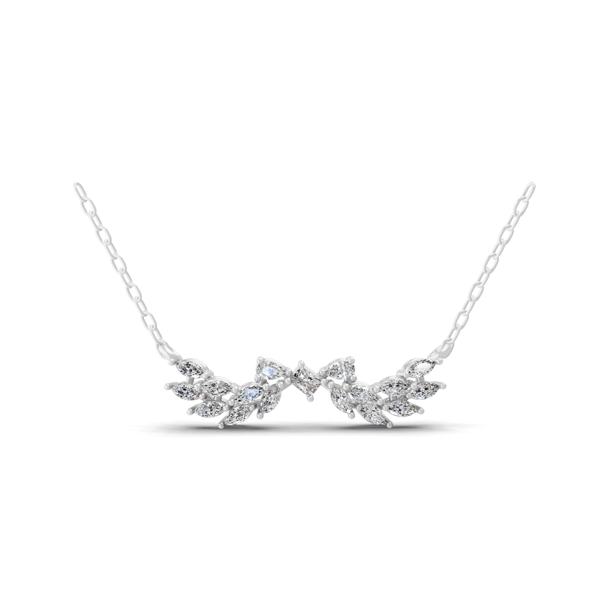 0.71Ct Lab Grown Multi Stone Diamond Charm Pendant 14K Fine Gold Necklace