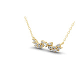 0.71Ct Lab Grown Multi Stone Diamond Charm Pendant 14K Fine Gold Necklace