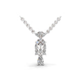 Chandelier Style Pendant 14K Gold Pear Round Lab Grown Diamond Necklace 0.56Ct