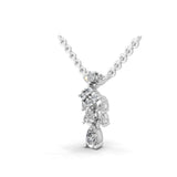 Chandelier Style Pendant 14K Gold Pear Round Lab Grown Diamond Necklace 0.56Ct