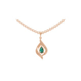 Pear Emerald 14K Gold 1.08Tcw Round Lab Grown Diamond Twisted Infinity Pendant