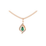 Pear Emerald 14K Gold 1.08Tcw Round Lab Grown Diamond Twisted Infinity Pendant