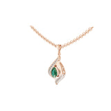 Pear Emerald 14K Gold 1.08Tcw Round Lab Grown Diamond Twisted Infinity Pendant