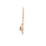 Pear Emerald 14K Gold 1.08Tcw Round Lab Grown Diamond Twisted Infinity Pendant