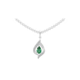 Pear Emerald 14K Gold 1.08Tcw Round Lab Grown Diamond Twisted Infinity Pendant