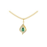 Pear Emerald 14K Gold 1.08Tcw Round Lab Grown Diamond Twisted Infinity Pendant