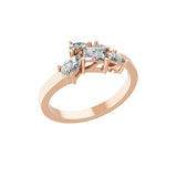 14K Fine Gold Pear Octagon Lab Grown Diamond Stackable Ring 0.80Ct