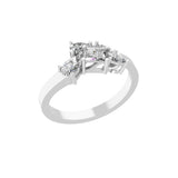 14K Fine Gold Pear Octagon Lab Grown Diamond Stackable Ring 0.80Ct