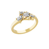 14K Fine Gold Pear Octagon Lab Grown Diamond Stackable Ring 0.80Ct