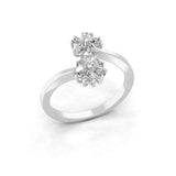 14K Fine Gold Lab Grown Diamond Pear Cut Floral Ring 0.65Ct