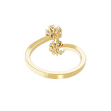 14K Fine Gold Lab Grown Diamond Pear Cut Floral Ring 0.65Ct