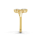 14K Fine Gold Lab Grown Diamond Pear Cut Floral Ring 0.65Ct