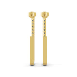 Lab Grown Diamond 0.88Ct Round Cut Open Paper Clip Style Hoop Earrings 14K Gold