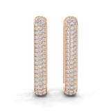 2.30Ct Round Cut Lab Grown Pave Diamond 14K Fine Gold Hoop Earrings