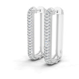 2.30Ct Round Cut Lab Grown Pave Diamond 14K Fine Gold Hoop Earrings