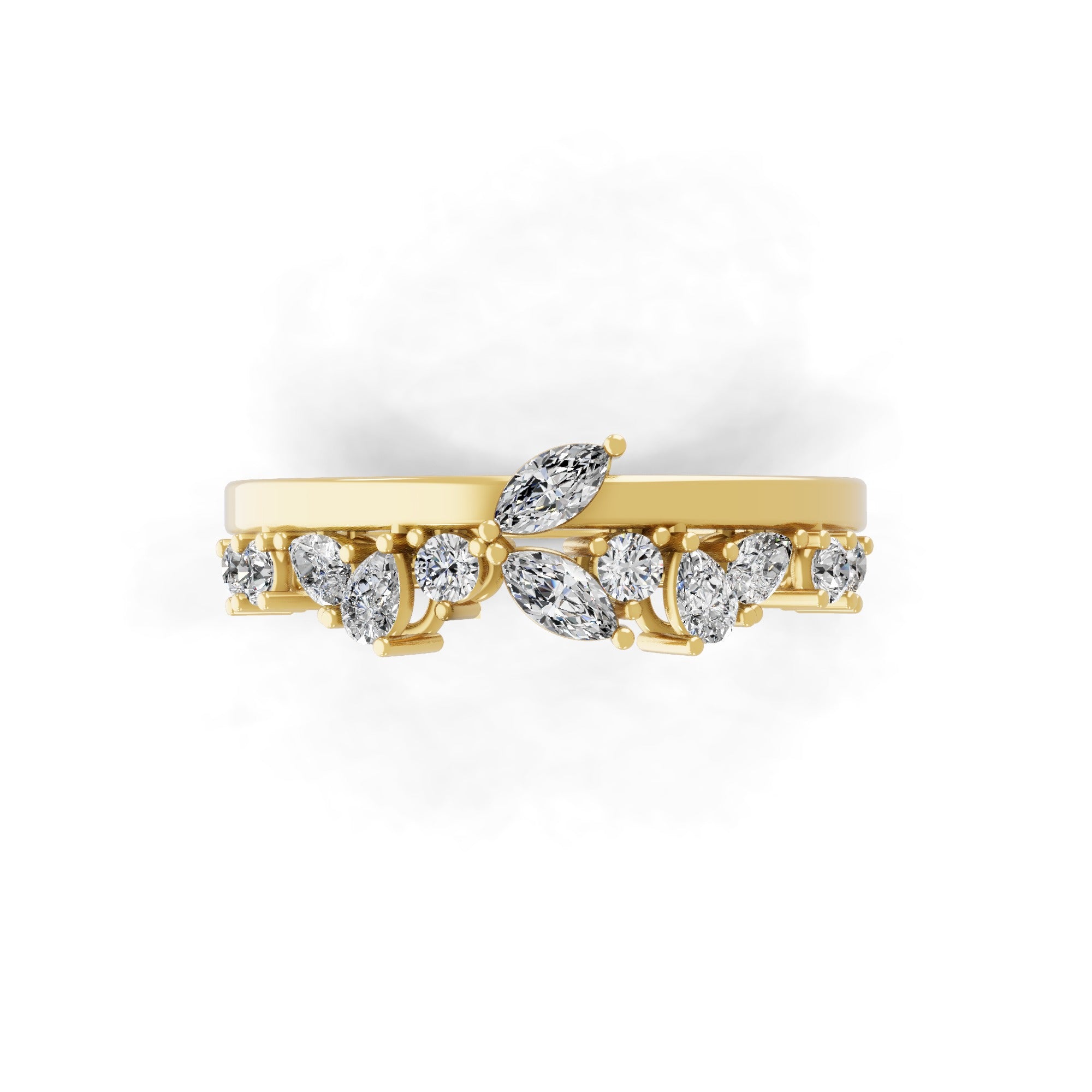 Lab Grown Diamond Multi Stone Stackable Ring 0.67Ct 14K Fine Gold