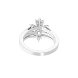 1.55Ct Marquise Oval Cut Lab Grown Diamond 14K Fine Gold Floral Style Ring