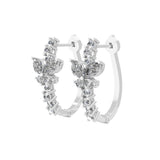 14K Fine Gold Multi Shaped Lab Grown Diamond Floral Hoop Earrings 1.43Ct
