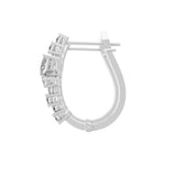 14K Fine Gold Multi Shaped Lab Grown Diamond Floral Hoop Earrings 1.43Ct