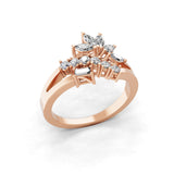 14K Fine Gold Lab Grown Multi Shape Diamond Band Ring 0.77Ct