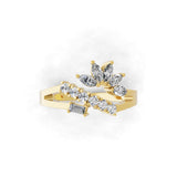 14K Fine Gold Lab Grown Multi Shape Diamond Band Ring 0.77Ct