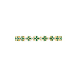 0.79TCW Lab Grown Diamond and Emerald Flower Pear Round Cut Tennis Fine Gold Bracelet