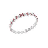 Ruby and Lab Grown Diamond 3.14TCW Round Pear Cut Fine Gold Tennis Bracelet