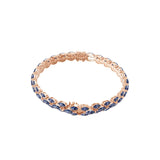 0.78Tcw Lab Grown Diamond and Blue Sapphire Marquise Round Cut Tennis Bracelet