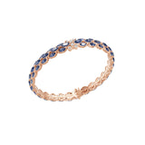 0.78Tcw Lab Grown Diamond and Blue Sapphire Marquise Round Cut Tennis Bracelet