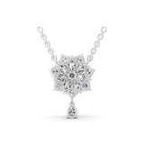 14K Fine Gold Multi Stone Lab Grown Diamond Charm Pendant Necklace 3.11Ct