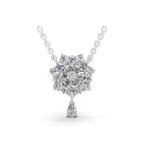 14K Fine Gold Multi Stone Lab Grown Diamond Charm Pendant Necklace 3.11Ct