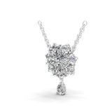 14K Fine Gold Multi Stone Lab Grown Diamond Charm Pendant Necklace 3.11Ct