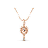 Floral Cluster Pendant 14K Fine Gold 1.04Ct Lab Grown Multi Cut Diamond Necklace