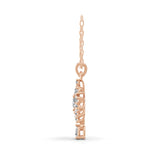 Floral Cluster Pendant 14K Fine Gold 1.04Ct Lab Grown Multi Cut Diamond Necklace