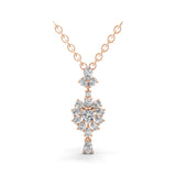1.30Ct Lab Grown Multi Shape Diamond Cluster Pendant 14K Fine Gold Necklace
