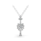 1.30Ct Lab Grown Multi Shape Diamond Cluster Pendant 14K Fine Gold Necklace