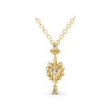 1.30Ct Lab Grown Multi Shape Diamond Cluster Pendant 14K Fine Gold Necklace