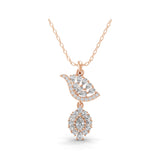 14K Fine Gold Lab Grown Pear Round Cut Diamond Pendant Necklace 1.96Ct