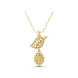 14K Fine Gold Lab Grown Pear Round Cut Diamond Pendant Necklace 1.96Ct