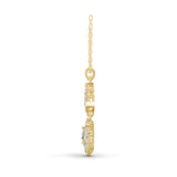 14K Fine Gold Lab Grown Pear Round Cut Diamond Pendant Necklace 1.96Ct