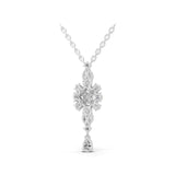 14K Fine Gold Multi Stone Lab Grown Diamond Charm Pendant Necklace 2.40Ct