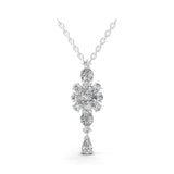 14K Fine Gold Multi Stone Lab Grown Diamond Charm Pendant Necklace 2.40Ct
