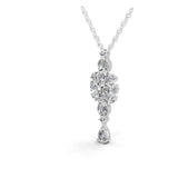 14K Fine Gold Multi Stone Lab Grown Diamond Charm Pendant Necklace 2.40Ct