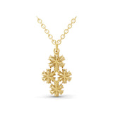1.99Ct Floral Pendant Pear Round Cut Lab Grown Diamond Necklace 14K Fine Gold