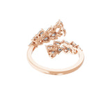 14K Fine Gold Lab Grown Pear Cut Diamond Bypass Design Ring 1.09Ct