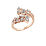 14K Fine Gold Lab Grown Pear Cut Diamond Bypass Design Ring 1.09Ct